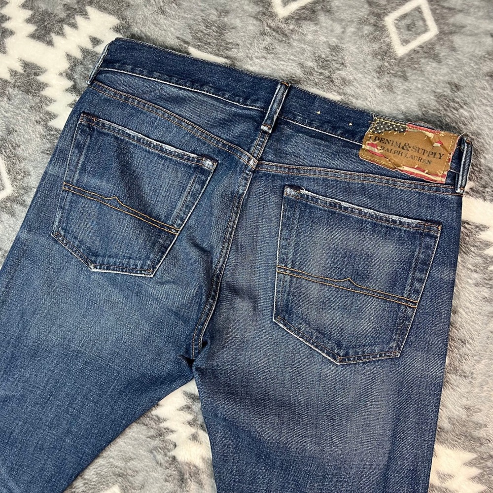 Denim & Supply Ralph Lauren Slim Fit Jeans Blue Medium Wash 36x34 Mens Cotton